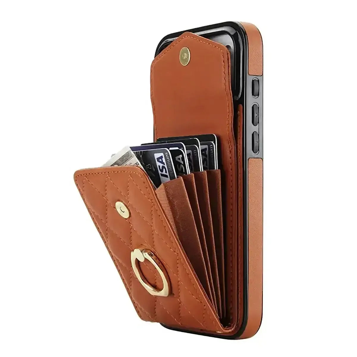 Quilted Crossbody iPhone Case with Ring Stand