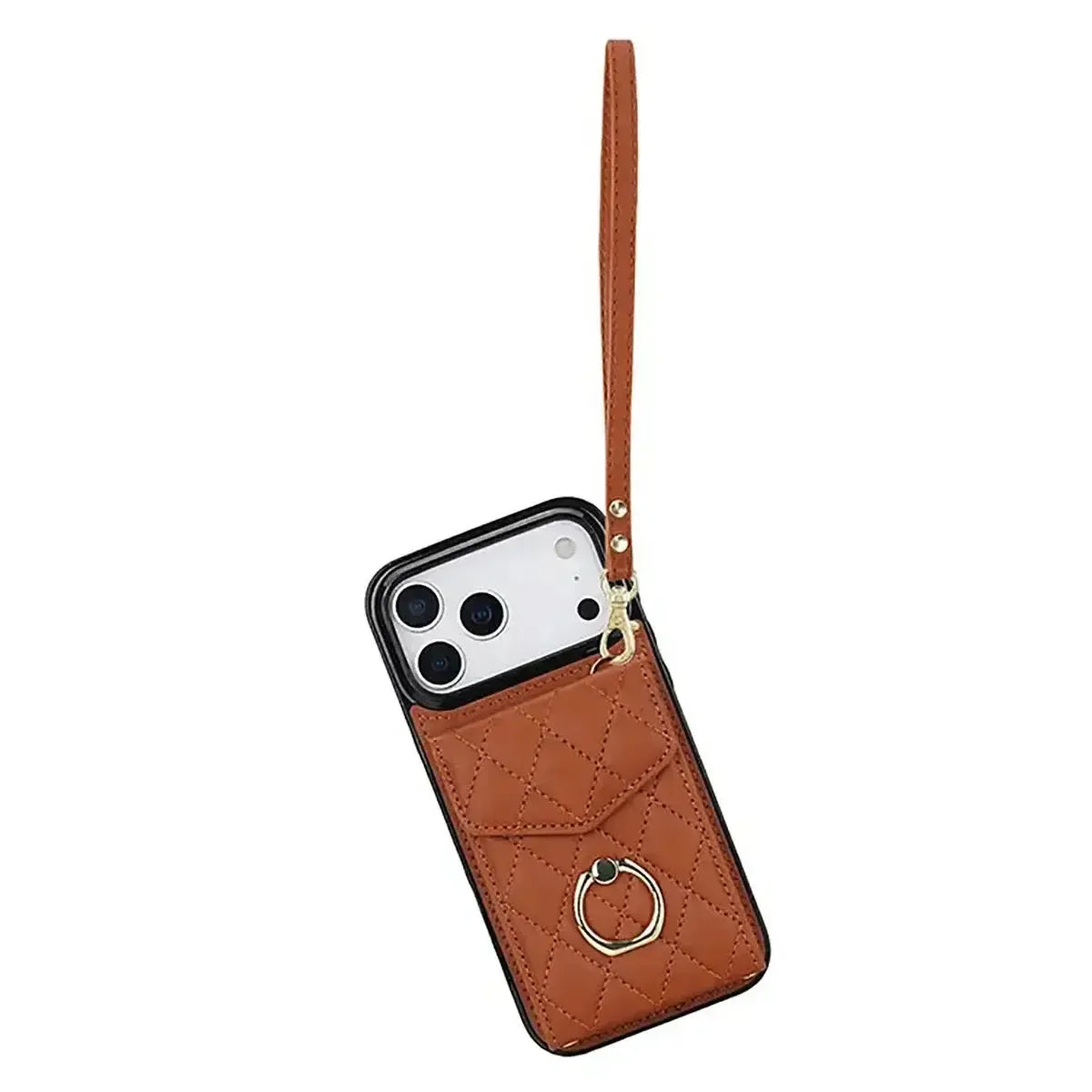Quilted Crossbody iPhone Case with Ring Stand