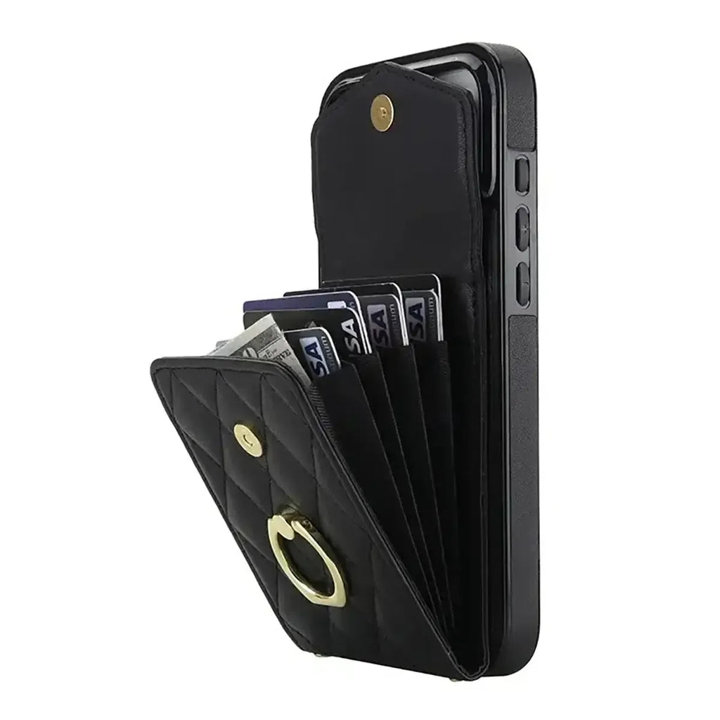 Quilted Crossbody iPhone Case with Ring Stand