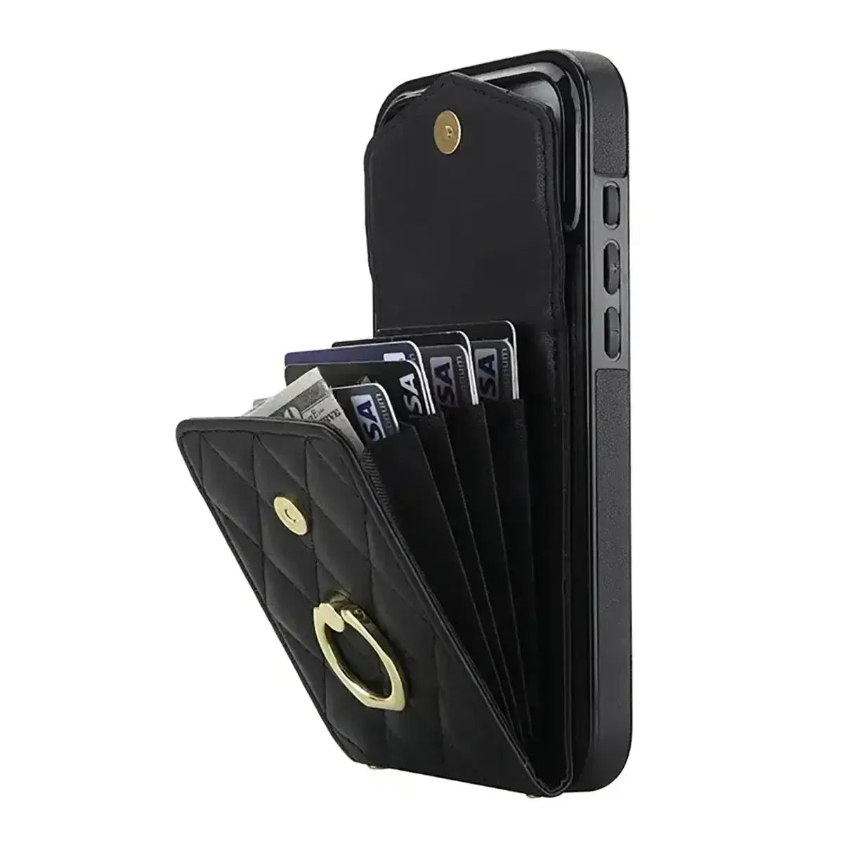Quilted Crossbody iPhone Case with Ring Stand