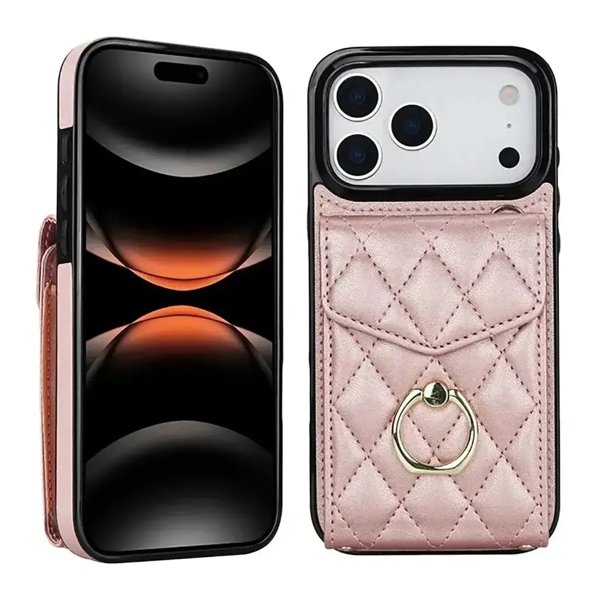 Quilted Crossbody iPhone Case with Ring Stand