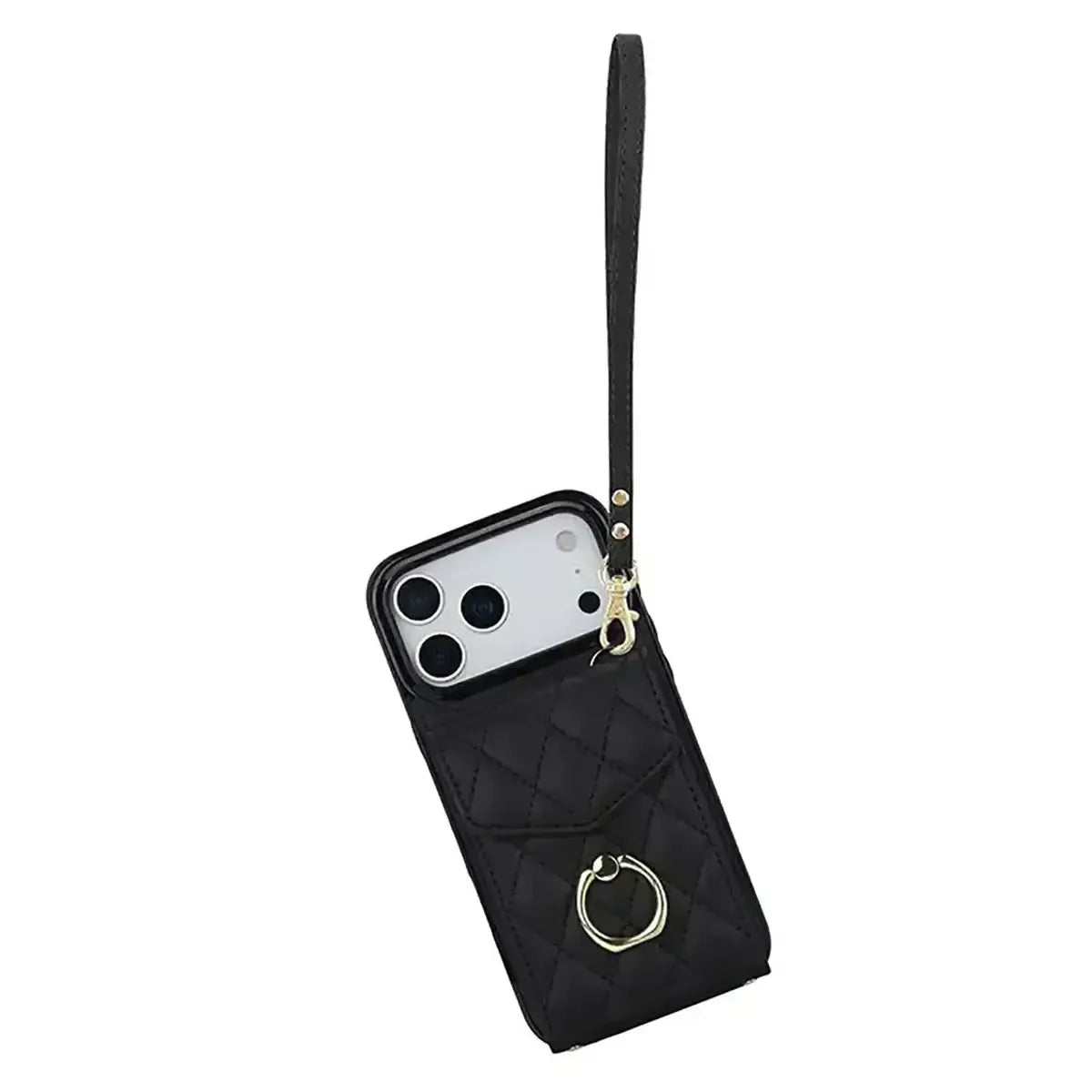 Quilted Crossbody iPhone Case with Ring Stand