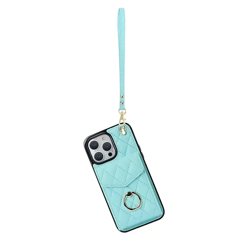 Quilted Crossbody iPhone Case with Ring Stand