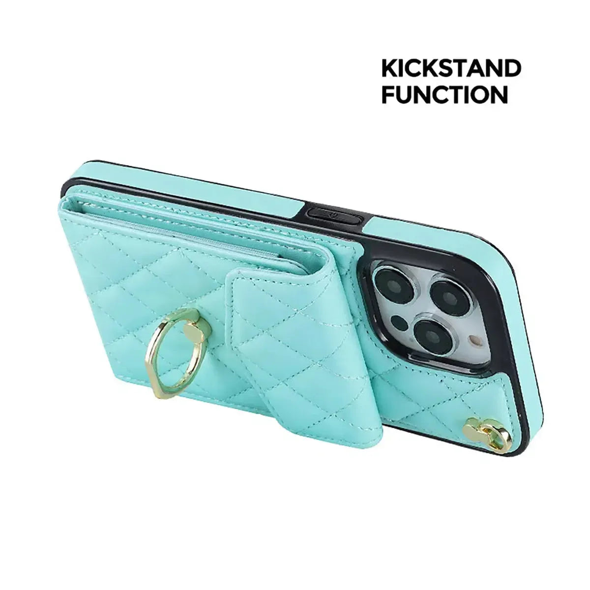 Quilted Crossbody iPhone Case with Ring Stand