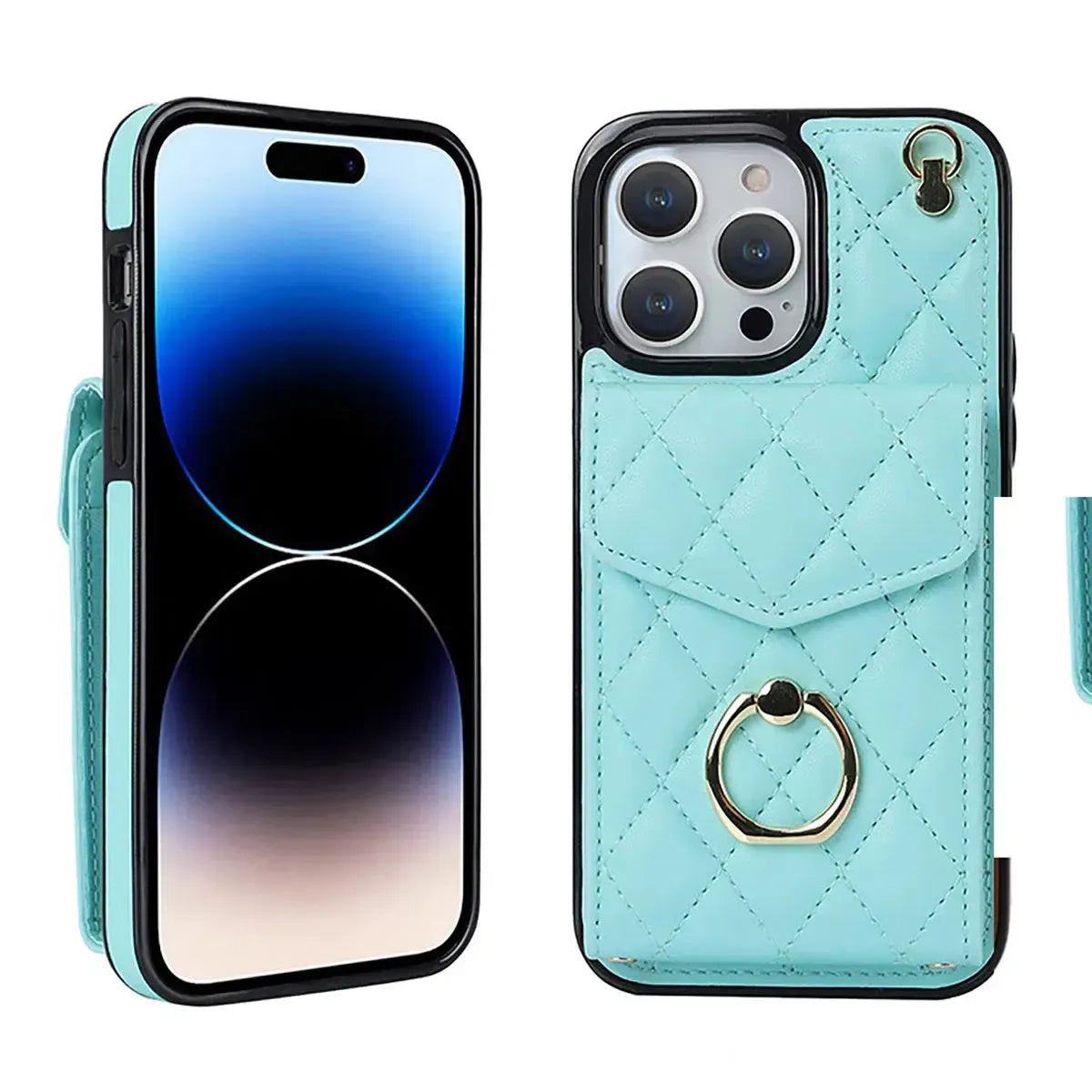 Quilted Crossbody iPhone Case with Ring Stand