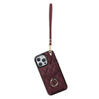 Quilted Crossbody iPhone Case with Ring Stand