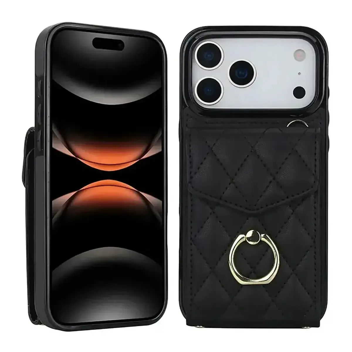 Quilted Crossbody iPhone Case with Ring Stand