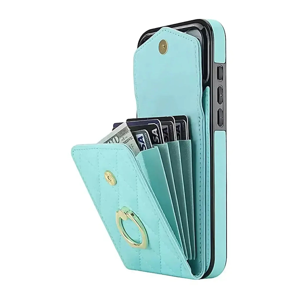 Quilted Crossbody iPhone Case with Ring Stand