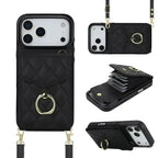 Quilted Crossbody iPhone Case with Ring Stand