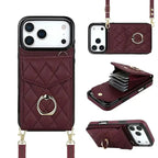 Quilted Crossbody iPhone Case with Ring Stand