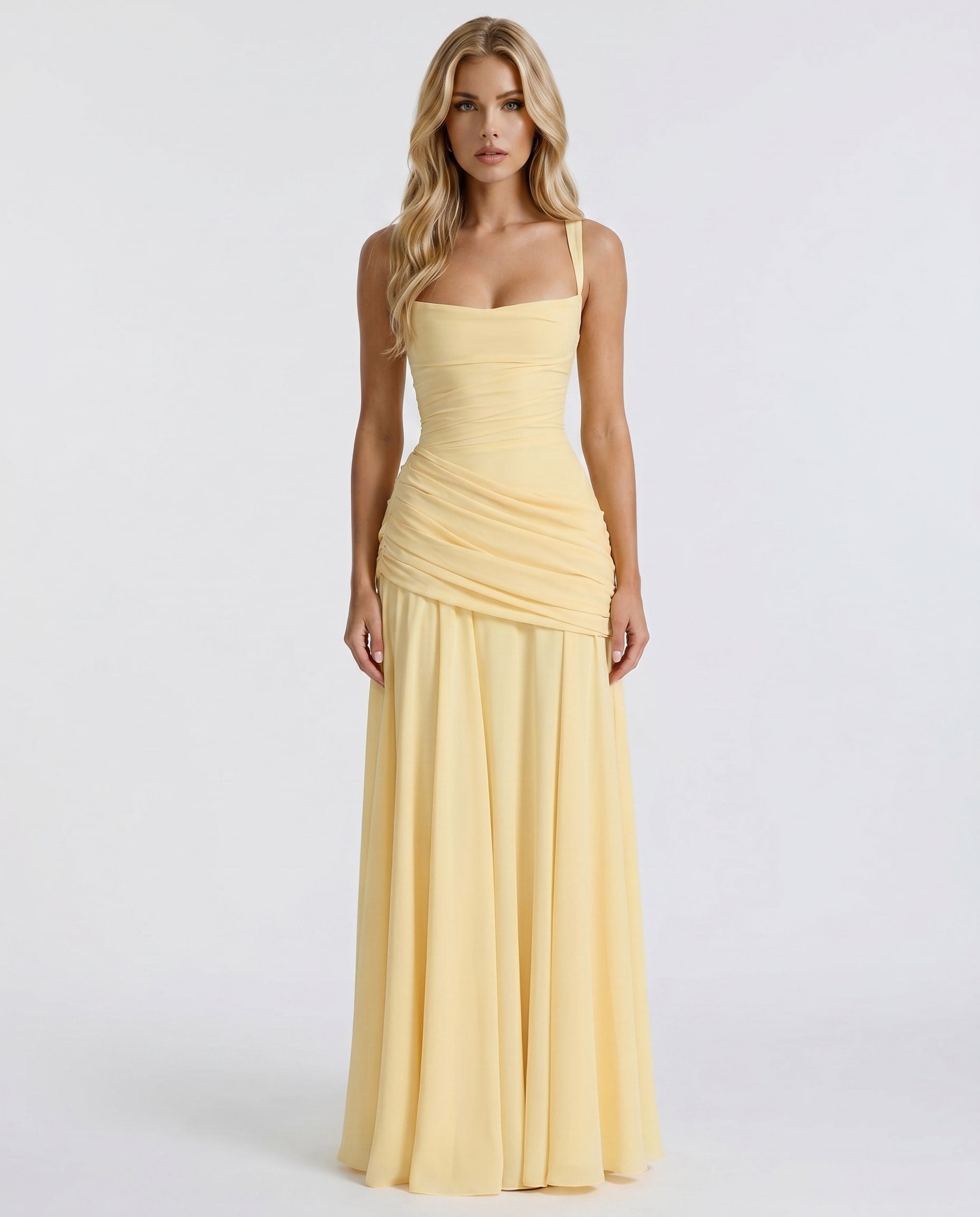 Runa Ruched Square Neck Maxi Dress_1