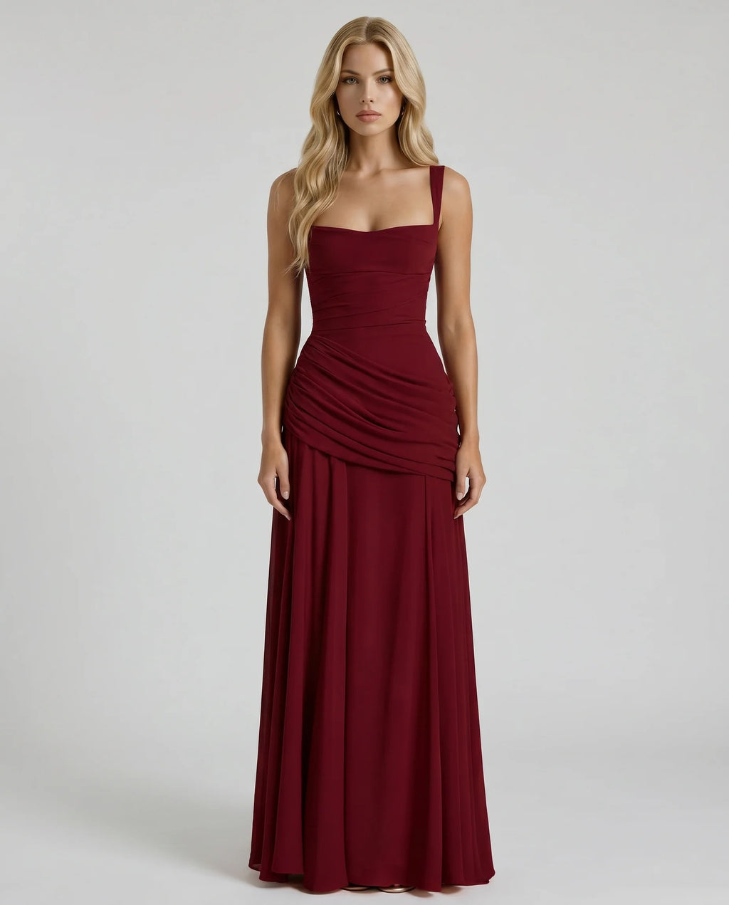 Runa Ruched Square Neck Maxi Dress_11
