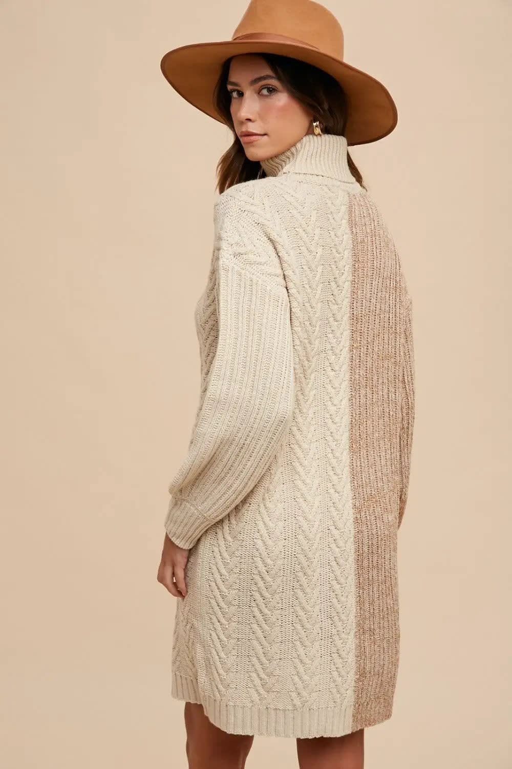 Amber Colorblock Turtleneck Sweater Dress_2