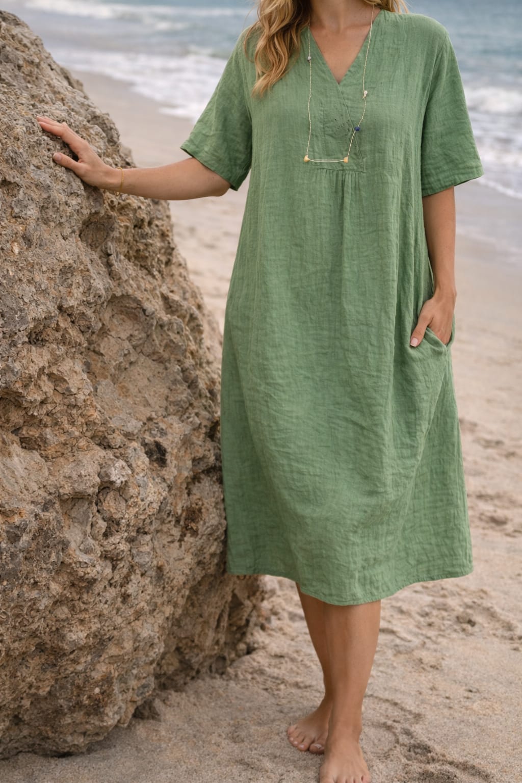 Gesa Relaxed Fit Kaftan Midi Dress_2
