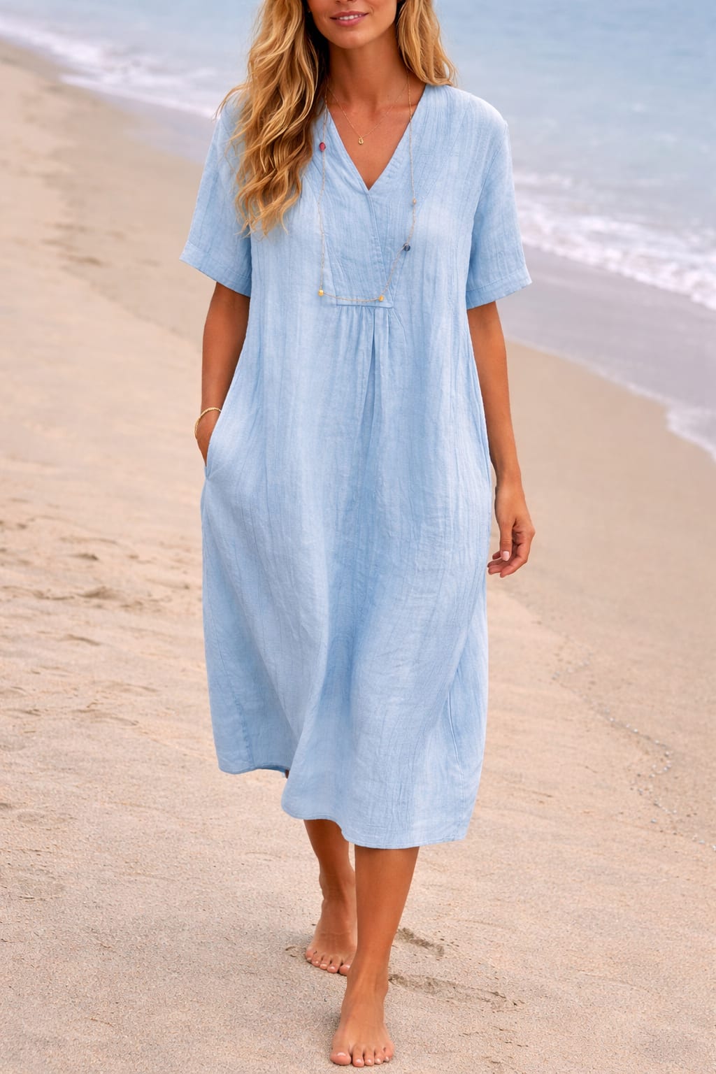 Gesa Relaxed Fit Kaftan Midi Dress_4