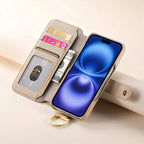 Zipper Wallet iPhone Case with Finger Strap