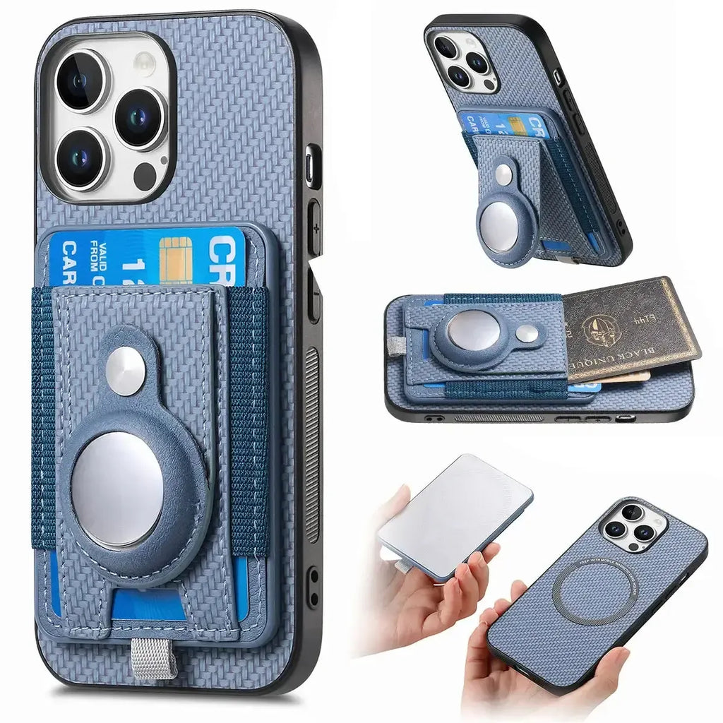 Carbon Fiber MagSafe iPhone Case with Card Wallet