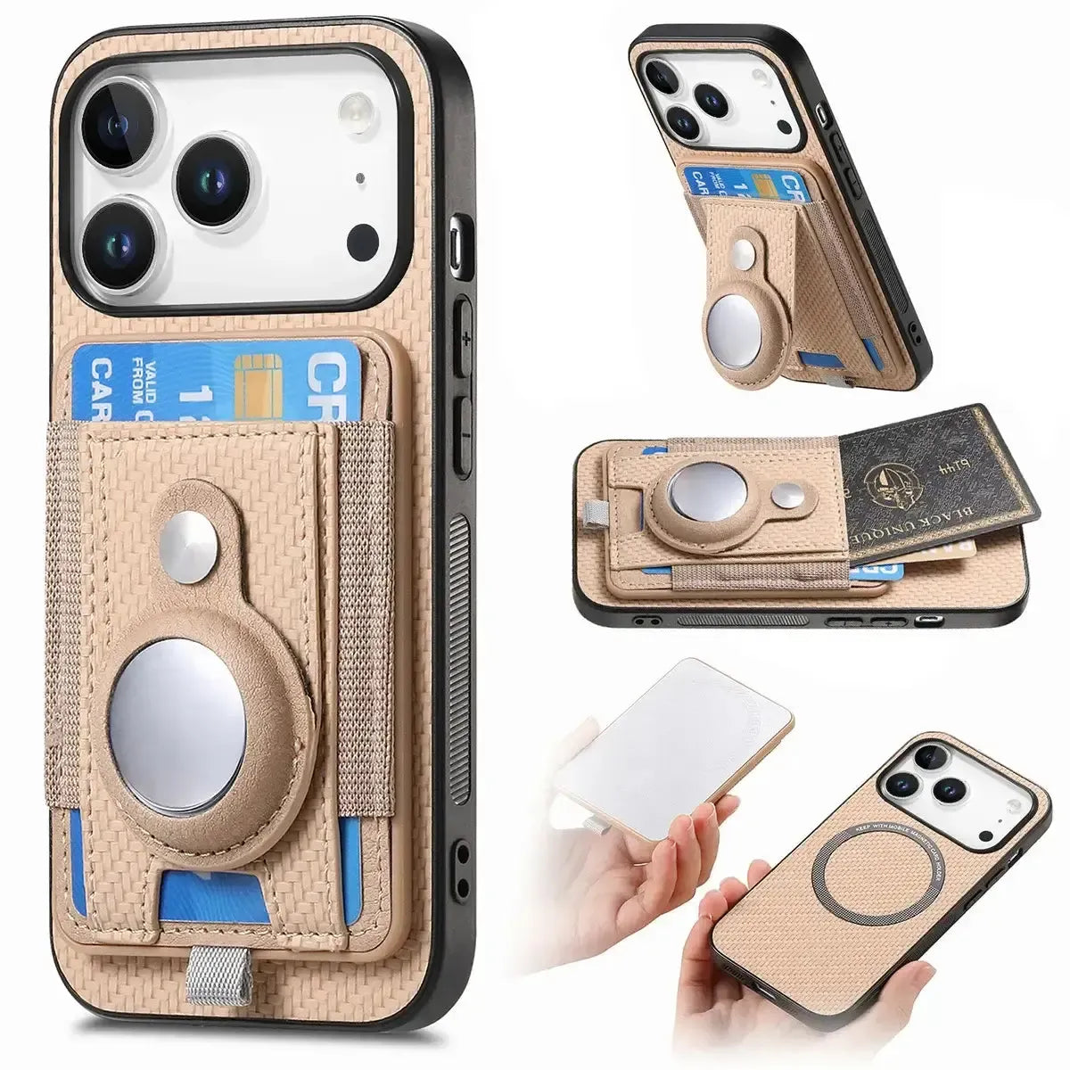 Carbon Fiber MagSafe iPhone Case with Card Wallet