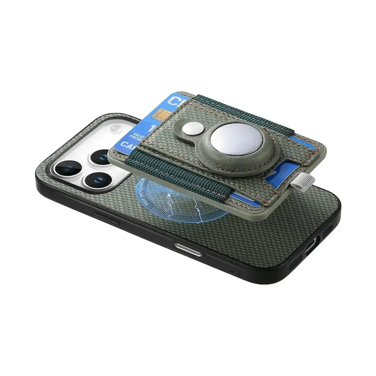 Carbon Fiber MagSafe iPhone Case with Card Wallet