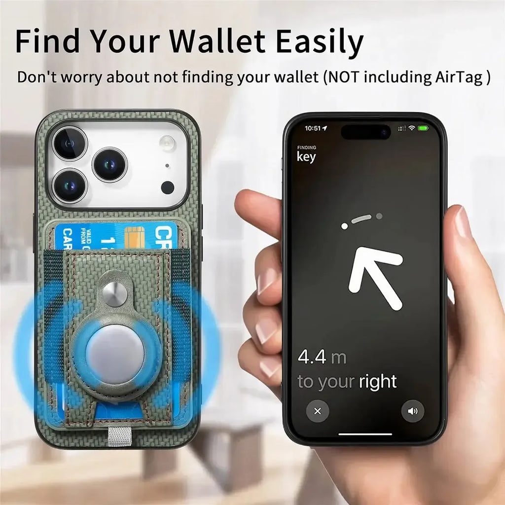 Carbon Fiber MagSafe iPhone Case with Card Wallet