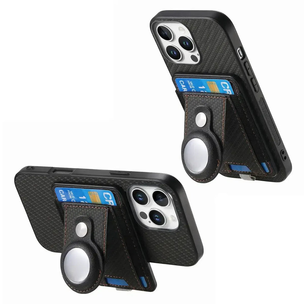 Carbon Fiber MagSafe iPhone Case with Card Wallet