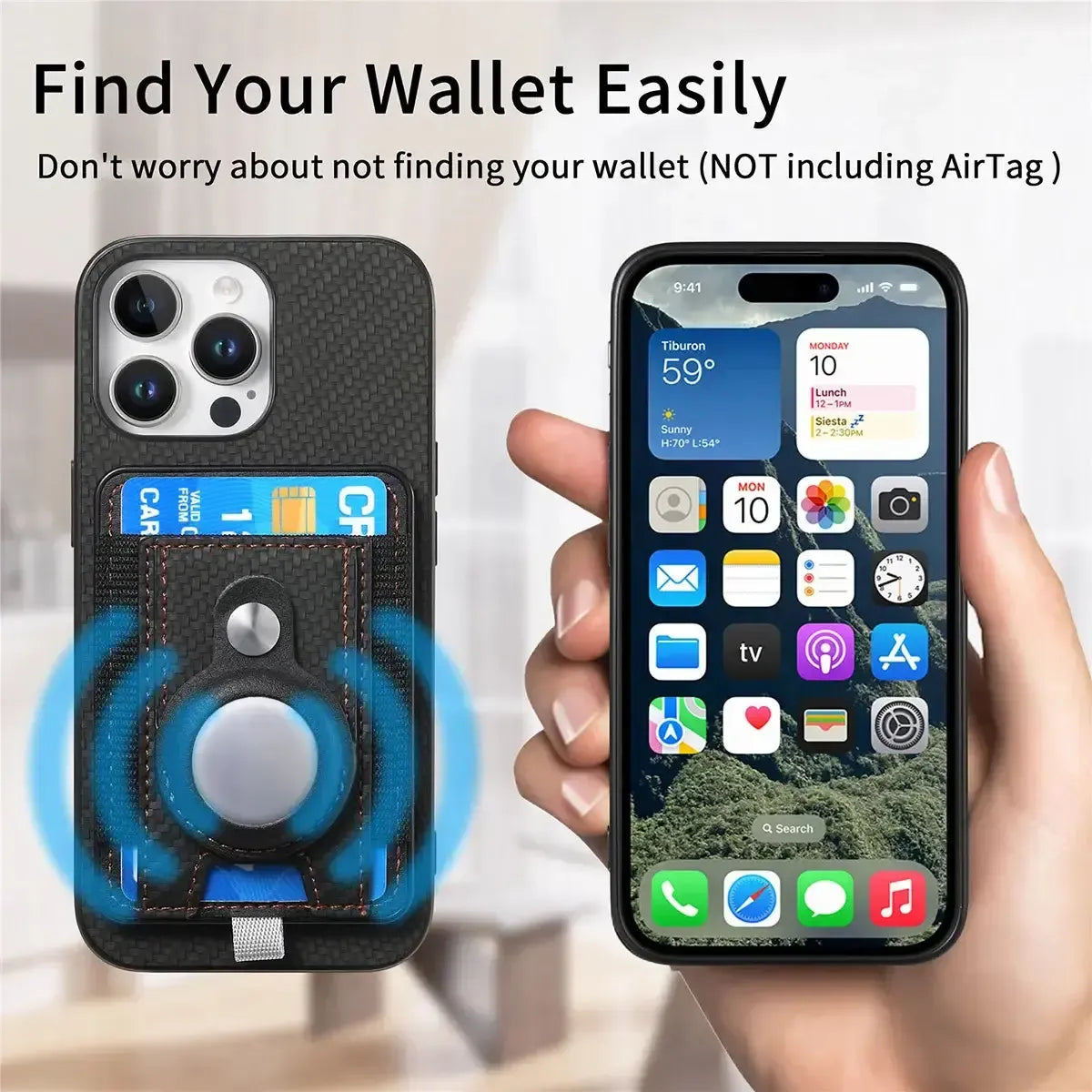 Carbon Fiber MagSafe iPhone Case with Card Wallet