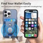 Carbon Fiber MagSafe iPhone Case with Card Wallet