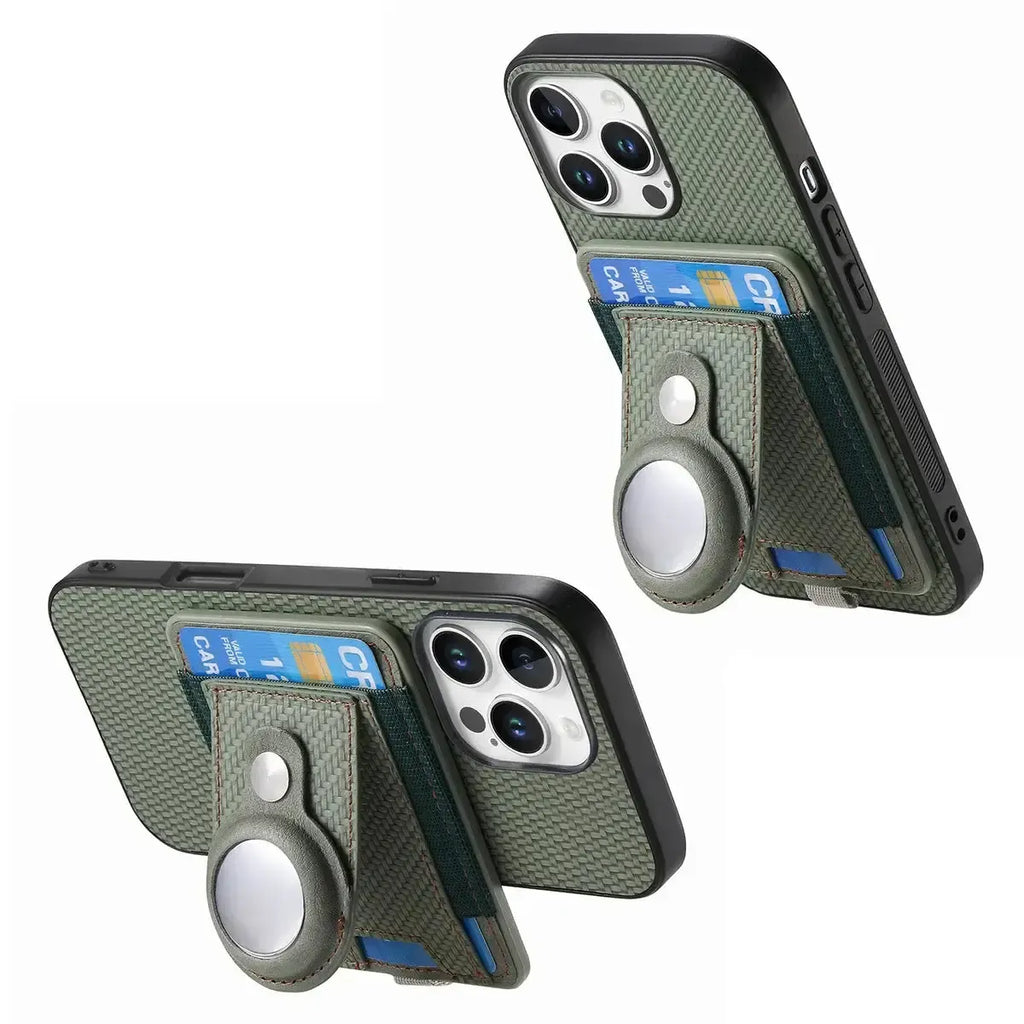 Carbon Fiber MagSafe iPhone Case with Card Wallet