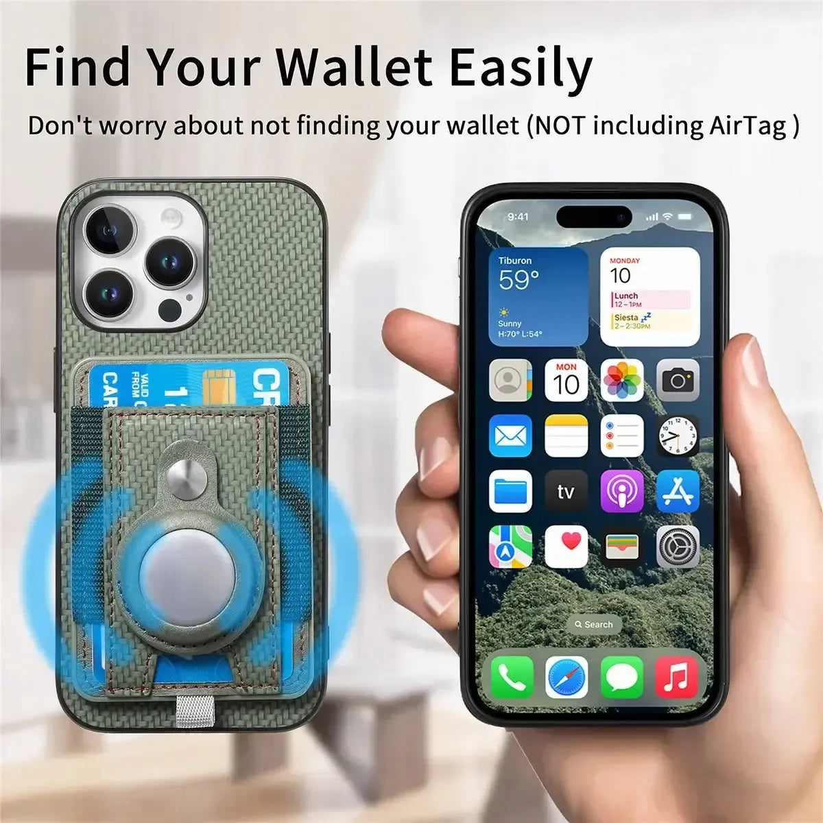 Carbon Fiber MagSafe iPhone Case with Card Wallet