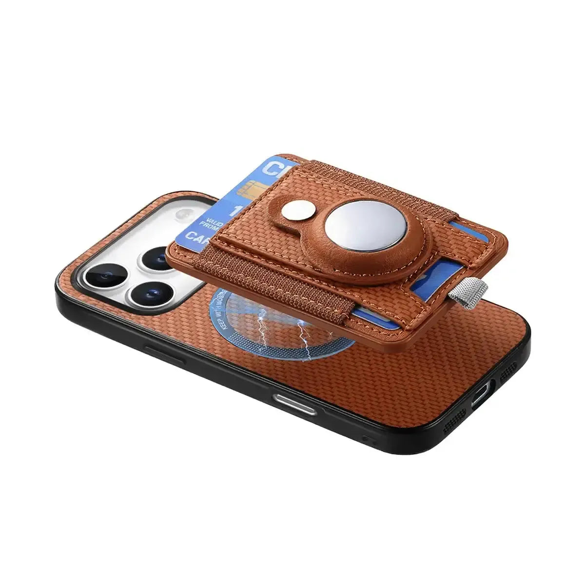 Carbon Fiber MagSafe iPhone Case with Card Wallet