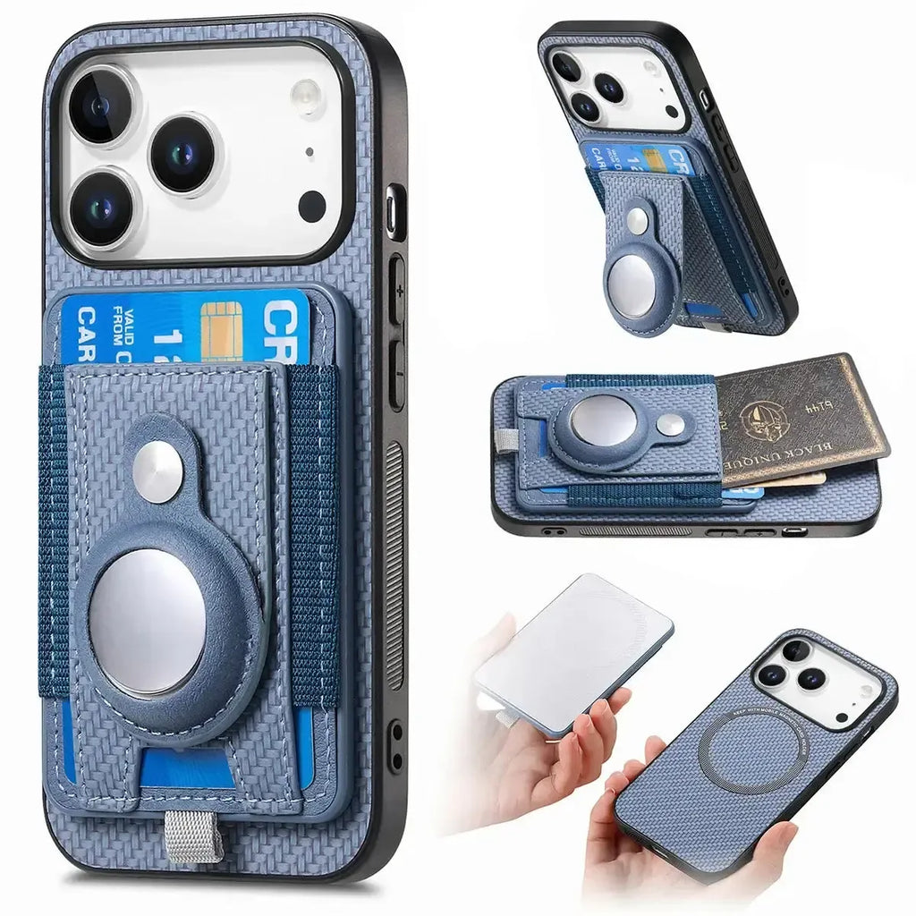 Carbon Fiber MagSafe iPhone Case with Card Wallet