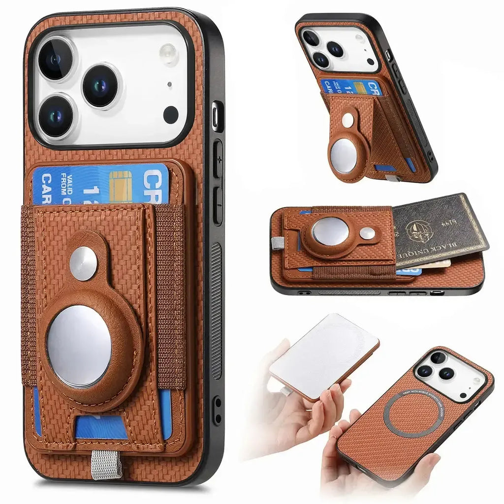 Carbon Fiber MagSafe iPhone Case with Card Wallet