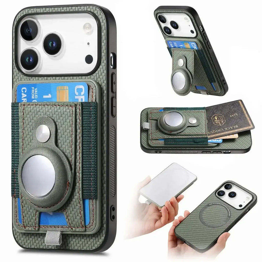 Carbon Fiber MagSafe iPhone Case with Card Wallet