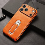 Leather iPhone Case with Built In Metal Kickstand