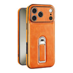 Leather iPhone Case with Built In Metal Kickstand