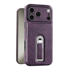 Leather iPhone Case with Built In Metal Kickstand