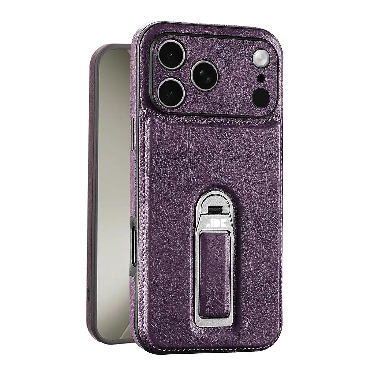 Leather iPhone Case with Built In Metal Kickstand