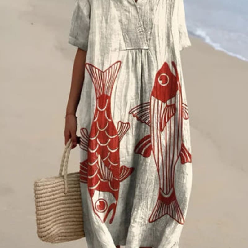Hala Relaxed Printed Midi Dress_1