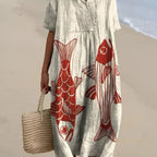 Hala Relaxed Printed Midi Dress_1