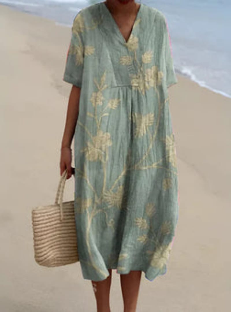 Hala Relaxed Printed Midi Dress_3
