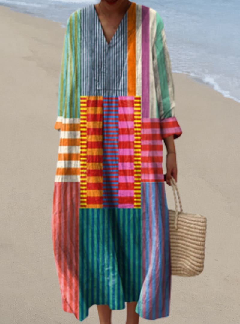 Hala Relaxed Printed Midi Dress_4