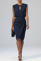 Thalia Ruched Keyhole Midi Dress_2