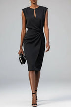 Thalia Ruched Keyhole Midi Dress_4