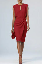 Thalia Ruched Keyhole Midi Dress_6