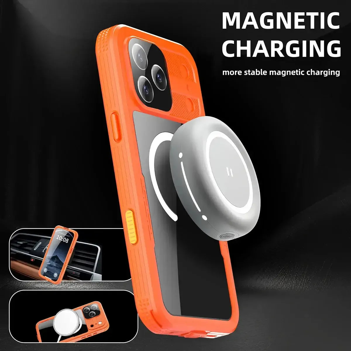 Heavy Duty Clear Back MagSafe iPhone Case