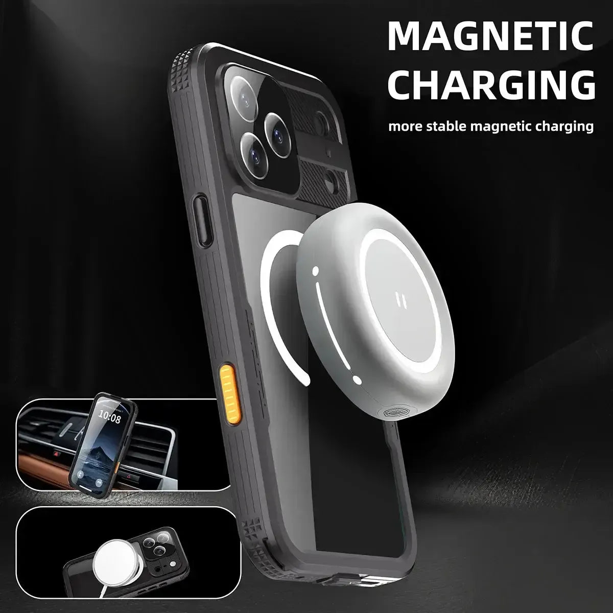 Heavy Duty Clear Back MagSafe iPhone Case