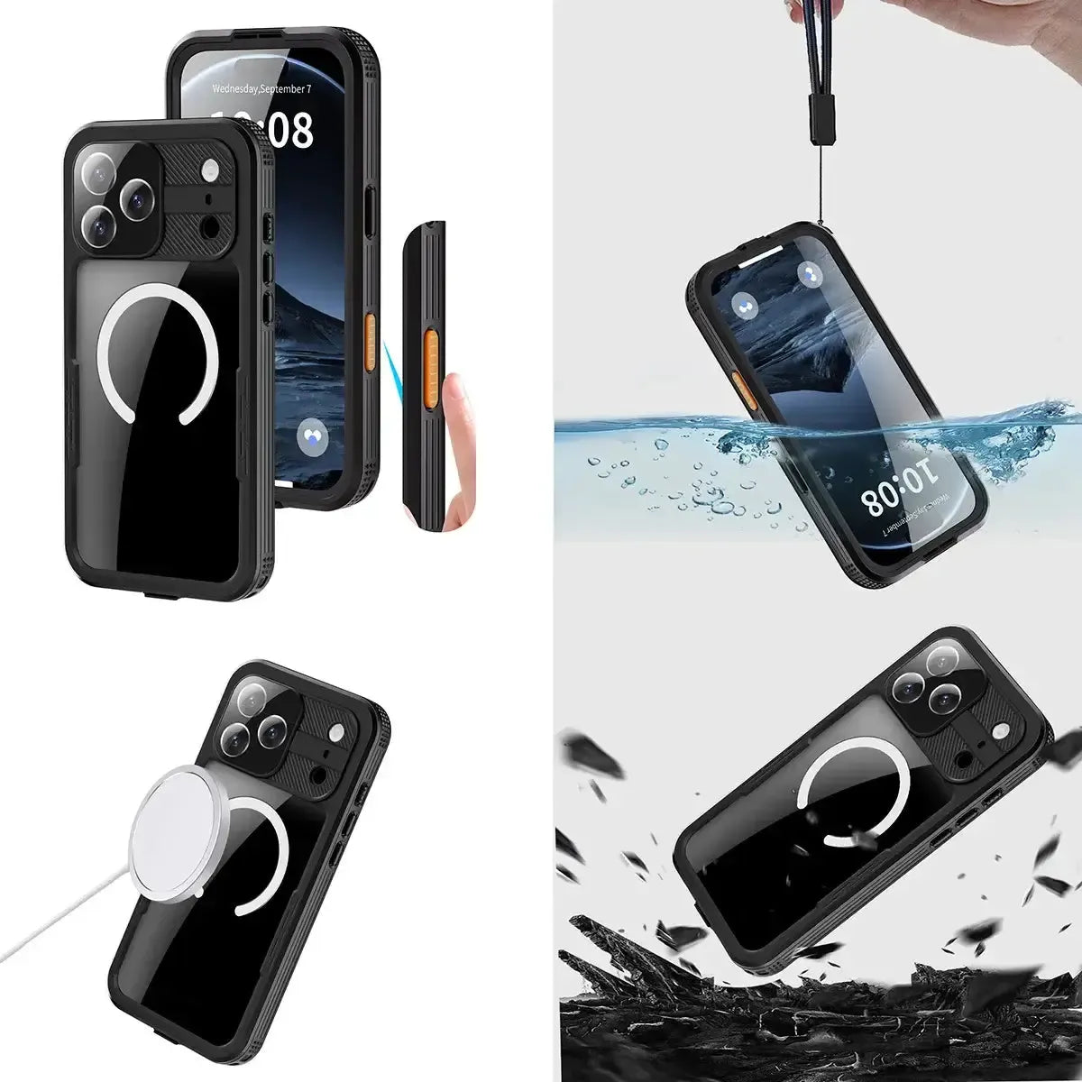 Heavy Duty Clear Back MagSafe iPhone Case