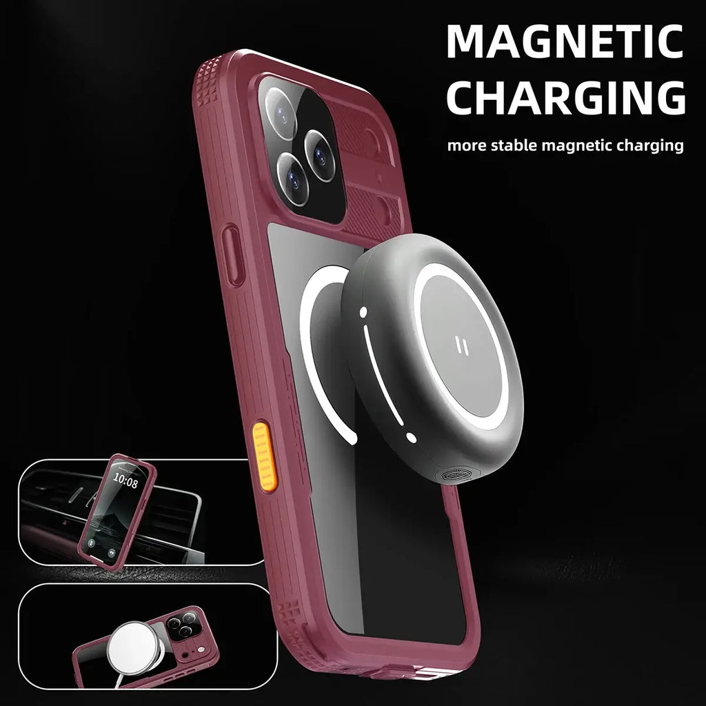 Heavy Duty Clear Back MagSafe iPhone Case