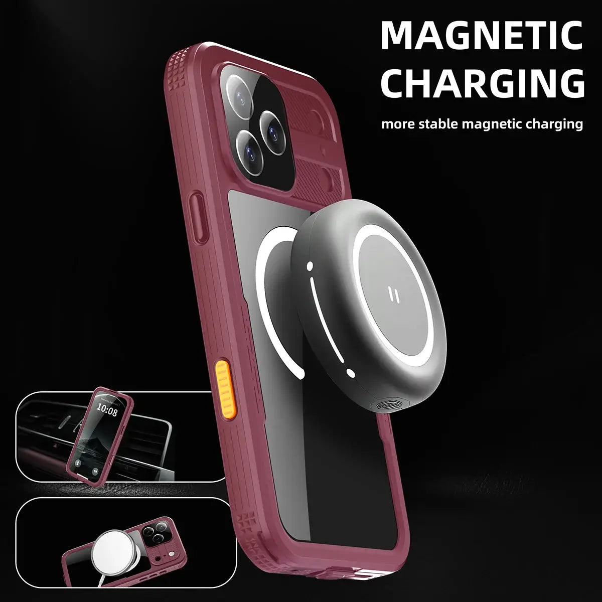 Heavy Duty Clear Back MagSafe iPhone Case
