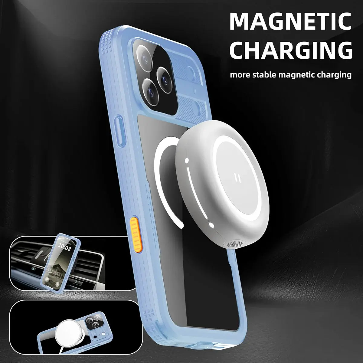 Heavy Duty Clear Back MagSafe iPhone Case